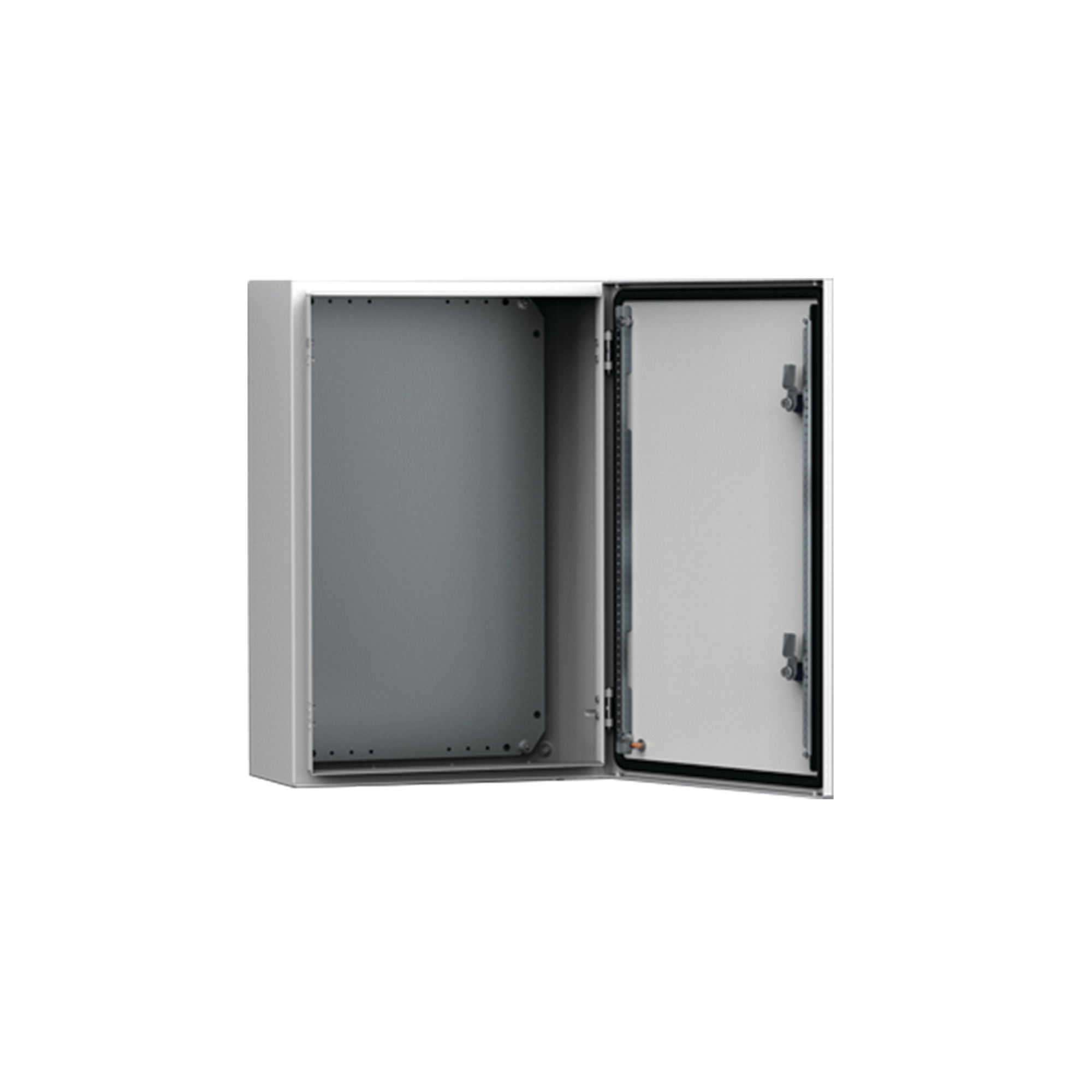 Single Door Enclosure with Plate, MAS, 400x600x210mm, Light Gray, Mild Steel