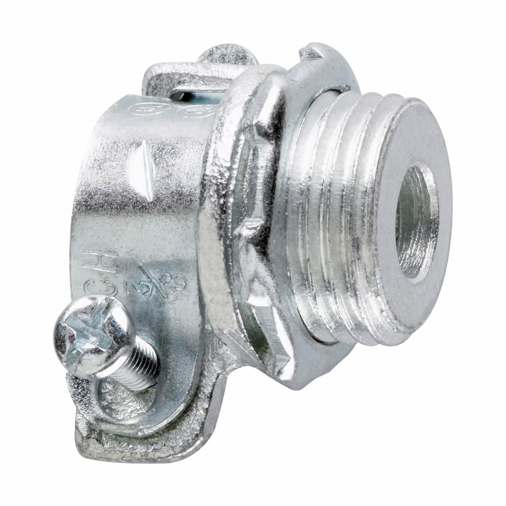 Eaton Crouse-Hinds series squeeze type connector, FMC, Straight, Non-insulated, Malleable iron, 2"