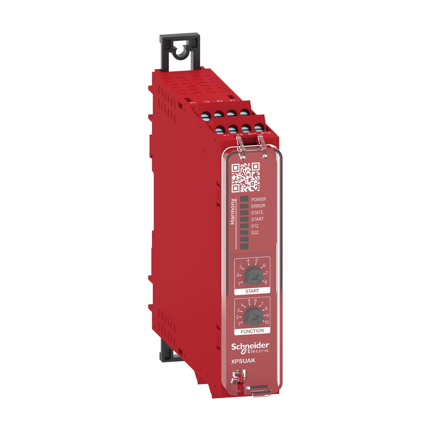 safety module, Harmony XPSU, Cat 4, features XPSUAF with PNP or NPN, safety mat, 24V AC or DC, screw