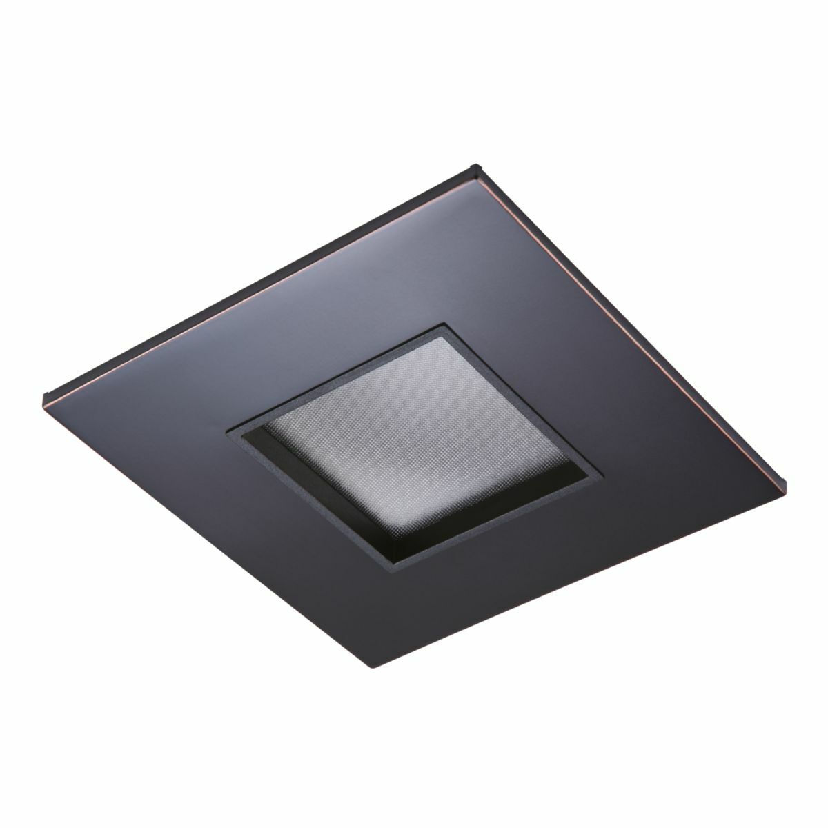 2" square lens pinhole ML4 trim, oil rubbed bronze flange, black lens frame