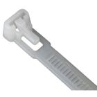 Releasable Cable Tie, Natural Polyamide (Nylon 6.6) for Temperatures up to 85 Degrees Celsius (185 F) for Indoor Applications, Length of 302mm (11.89 Inches), Width of 7.6mm (0.3 Inch, Thickness of 1.5mm (0.06 Inch), Tensile Strength Rating of 222 Newtons (50 Pounds), Bulk Pack