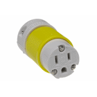 Safeway Connector, 2 Pole/3 Wire, NEMA 5-15, 125V, Yellow