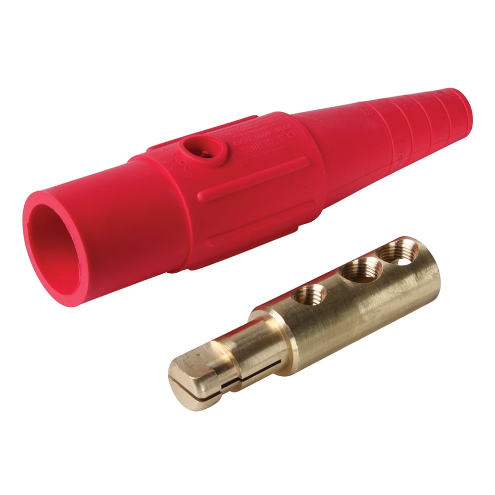 400A 600V, Male Cam Device Plug, Cable Size #2-2/0, Red