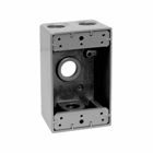 Eaton Crouse-Hinds series weatherproof outlet box, 18.3 cu in capacity, Bronze, 2" deep, Die cast aluminum, Single-gang, (4) 3/4" outlet holes, Rectangular