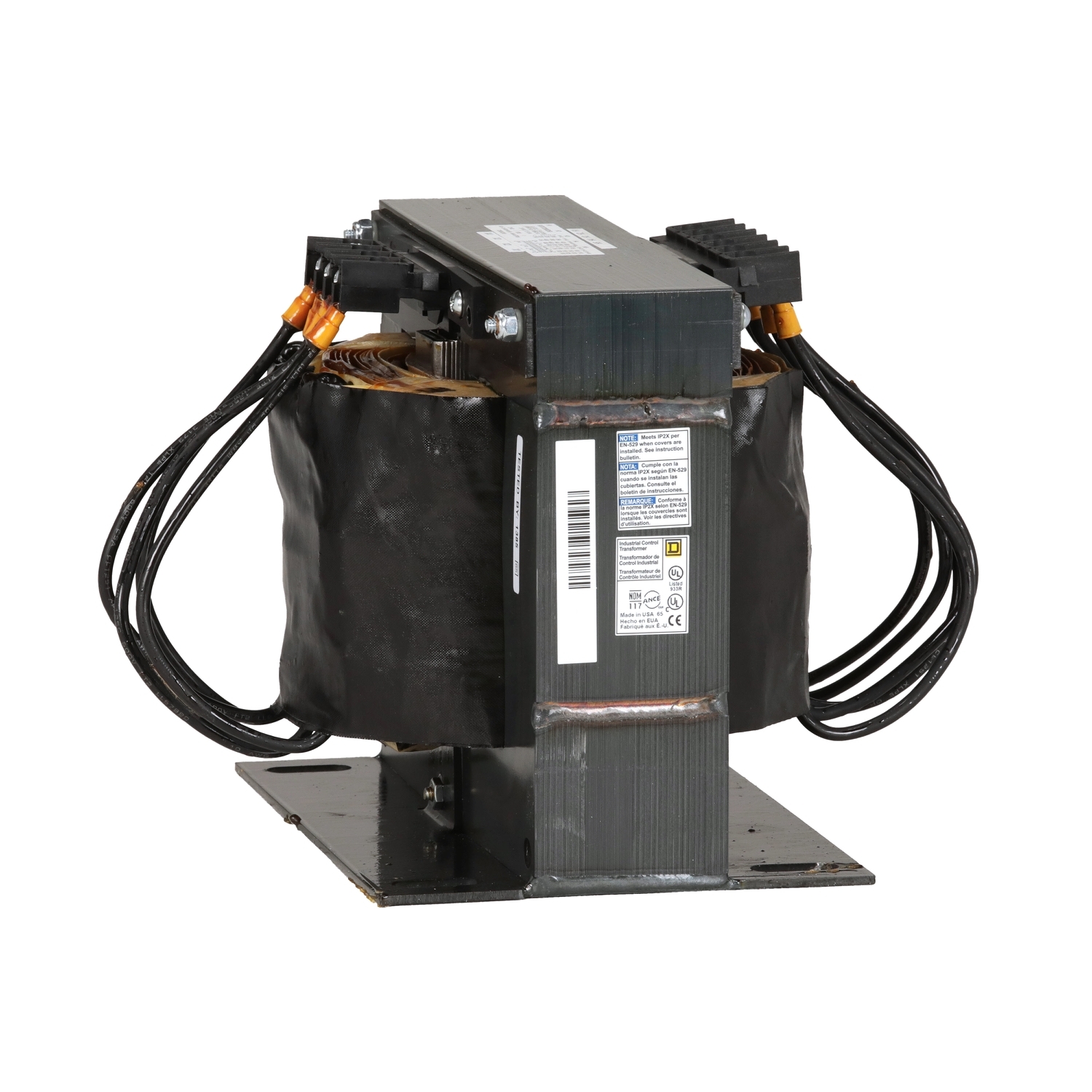 Transformer, Type T, industrial control, 2000VA, 1 phase, 240/416/480/600V primary, 99/120/130V secondary, 115C rise