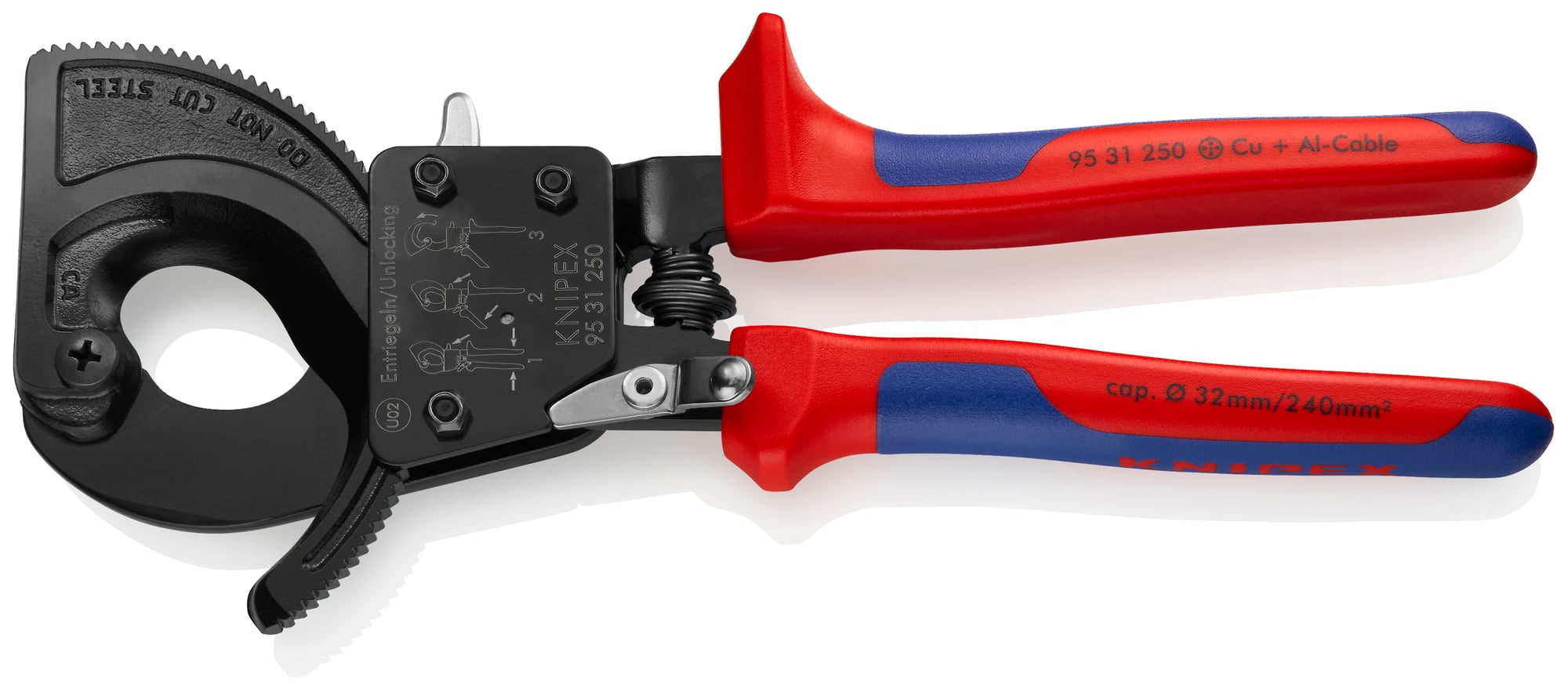 Ratcheting Cable Cutters, 10 in., Multi-Component