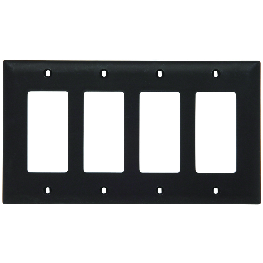 Trademaster Plate 4gang 4 Decorator Brown