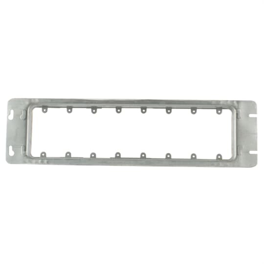 Eight Gang Switch Ring, 41 Cubic Inches, 4-9/16 Inches Long x 17-3/4 Inches Wide x 3/4 Inches Raised, Pre-Galvanized Steel