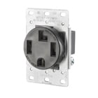 New Shallow Design Single Receptacle, 3 Pole-4 Wire, Grounding, Flush Mounted, 30A-125/250V, Industrial Grade, 10 Year, Black, NEMA 14-30R. Black