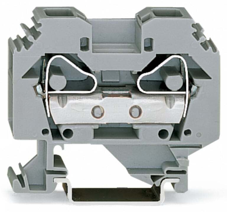 2-conductor through terminal block; 16 mm; lateral marker slots; for DIN-rail 35 x 15 and 35 x 7.5; CAGE CLAMP; 16,00 mm; gray