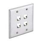 Faceplate, 4 Port, Double Gang, Stainles