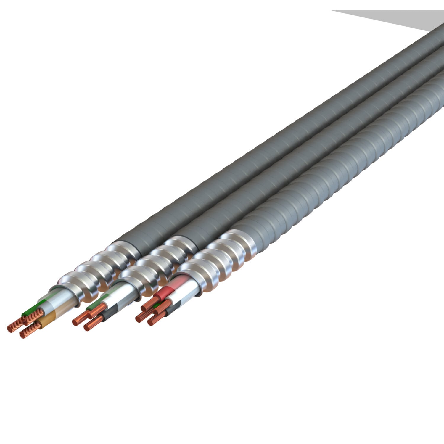 10-4 BK RD BE WE GN Parking Deck/Lot Cable, Gray Interlocked Galvanized Steel Armor w/ Overall PVC Jacket , 1000' Reel, Type MC