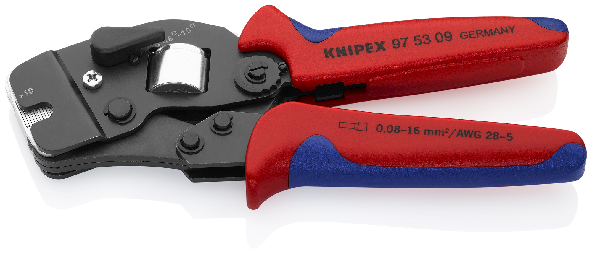 Self-Adjusting Crimping Pliers For Wire Ferrules, 7 1/2 in., Multi-Component, Automatic Square Crimp, 1 Crimp Position