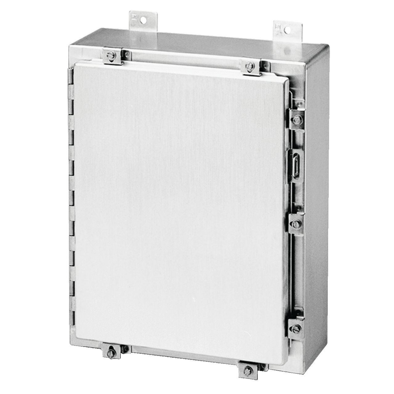 Continuous Hinge Enclosure with Clamps LP Type 4X, 20x20x6, Brushed, Aluminum