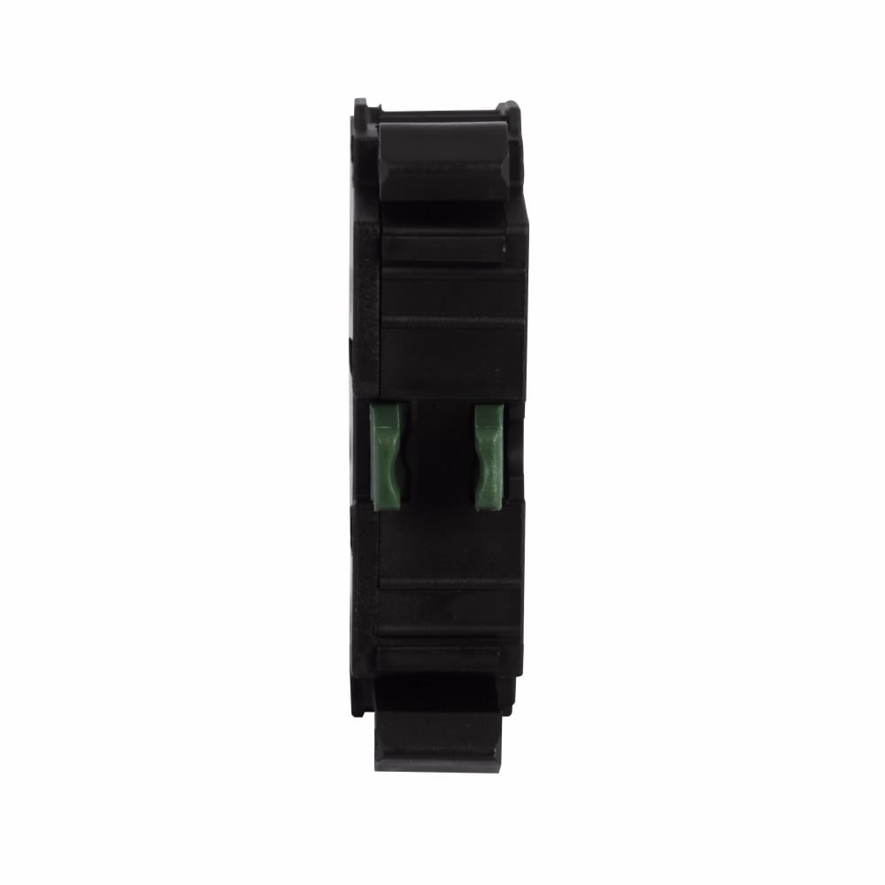 Eaton M22 Contact Block, 22.5 mm, Front, Screw, Button: Black, NO, IP66, NEMA 4X, 13