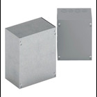 Type 1 junction boxes, 24" height, 4" length, 12" width, NEMA 1, Screw cover, SC enclosure, Surface mounted, Medium single door, 9 side knockouts,5 top-bottom knockouts, Thru holes, Carbon steel