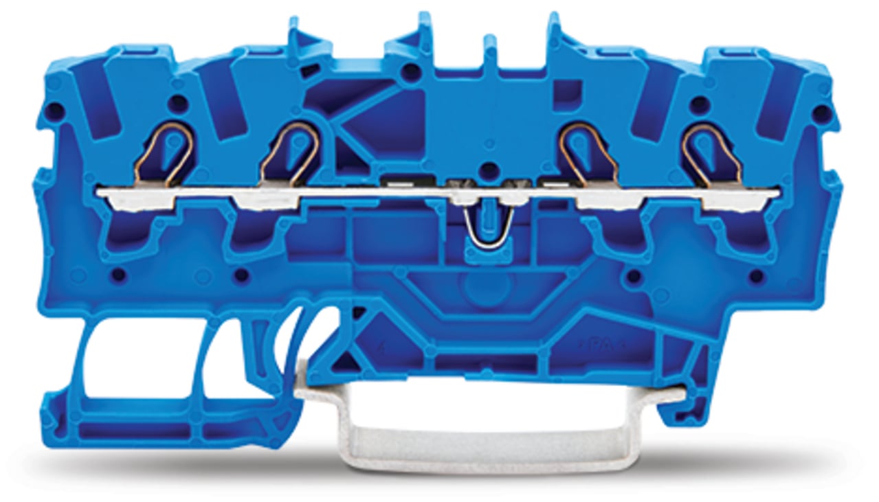 4-conductor through terminal block; 1.5 mm; for Ex e II and Ex i applications; side and center marking; for DIN-rail 35 x 15 and 35 x 7.5; Push-in CAGE CLAMP; 1,50 mm; blue