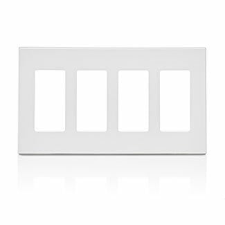 4-Gang Decora Plus Wallplate Screwless Snap-On Mount, White