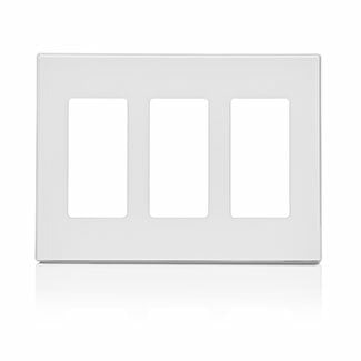 3-Gang Decora Plus Wallplate Screwless Snap-On Mount, White