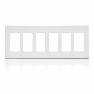 6-Gang Decora Plus Wallplate Screwless Snap-On Mount, White