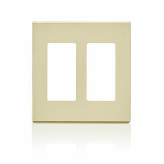 2-Gang Decora Plus Wallplate Screwless Snap-On Mount, Ivory