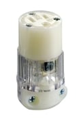 15 Amp, 125 Volt, Connector, Straight Blade, Grounding, Power Indication, Hospital Grade, Transparent
