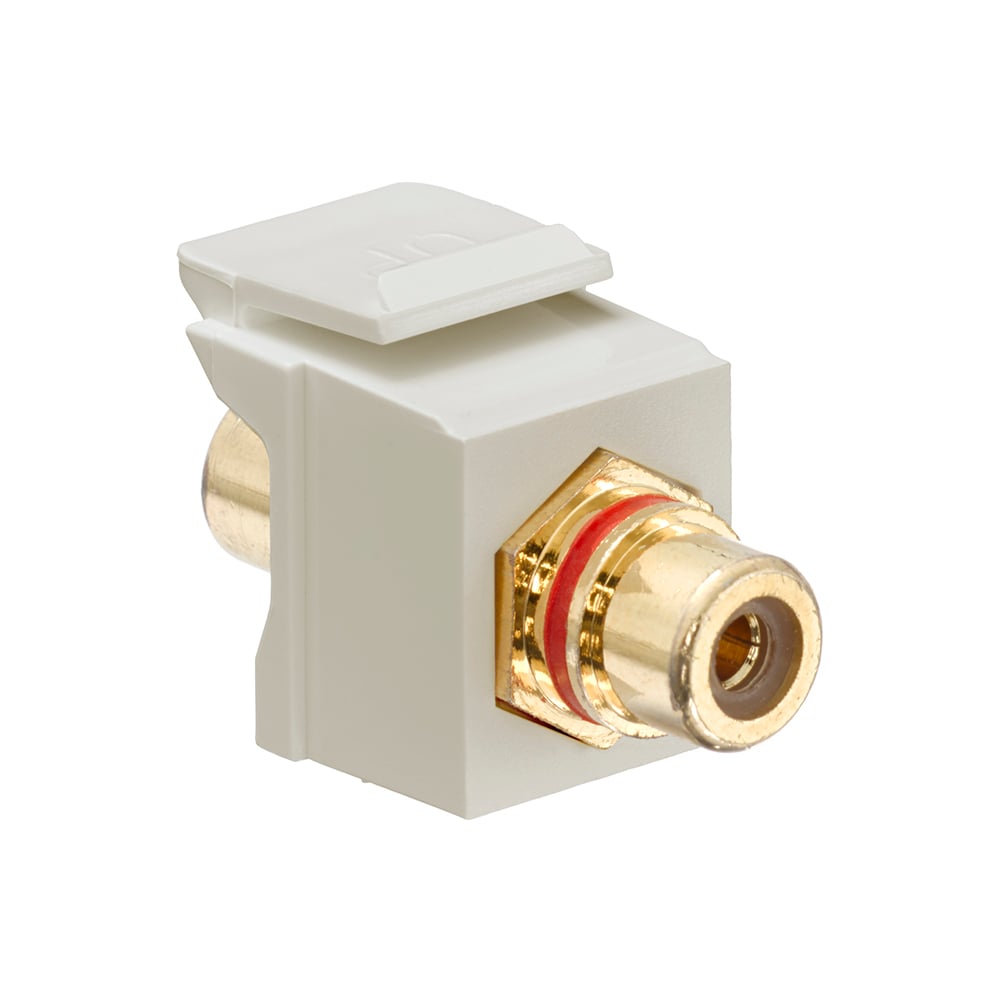  30830-BIR QuickPort RCA Jack Connector, Red Stripe, Ivory