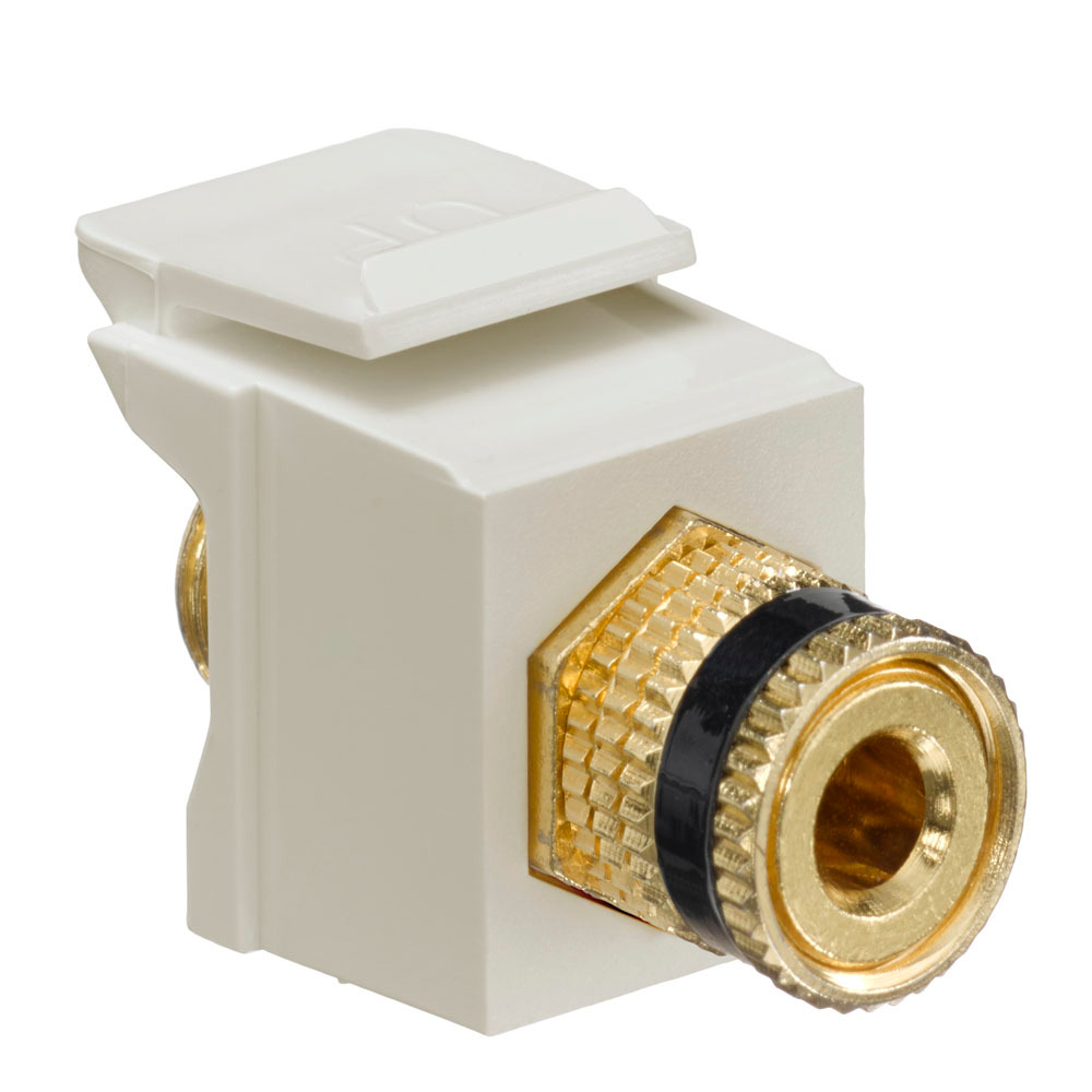 QuickPort Binding Post Adapter with Black Stripe, Ivory
