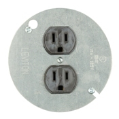 15 Amp 125 Volt, Duplex Receptacle, with 4" Metal Cover, Residential Grade, Grounding, Brown