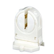 Miniature Base, T5 Bi-Pin, Fluorescent Lampholder, Low Profile, Internal Shunt, White