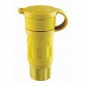 20-Amp, 250-Volt- 3PY, Locking Connector, Industrial Grade, Grounding, Wetguard, Yellow