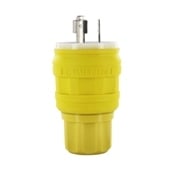 20-Amp, 277-Volt, NEMA L7-20P, 2P, 3W, Locking Plug, Industrial Grade, Grounding, Wetguard, Yellow