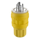 20 Amp, 250 Volt- 3PY, Locking Plug, Industrial Grade, Grounding, Wetguard, Yellow