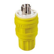 20 Amp, 120/208 Volt- 3PY, Locking Plug, Industrial Grade, Grounding, Wetguard, Yellow