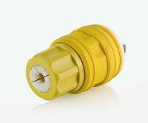 20 Amp, 277/480 Volt 3PY, NEMA L22-20P, 4P, 5W, Locking Plug,Industrial Grade, Grounding, Wetguard - Yellow
