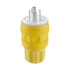 30 Amp, 600 Volt- 3PY, Locking Plug, Industrial Grade, Grounding, Wetguard, Yellow
