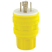 30 Amp, 347/600 Volt 3PY, NEMA L23-30P, 4P, 5W, Locking Plug,Industrial Grade, Grounding, Wetguard - Yellow