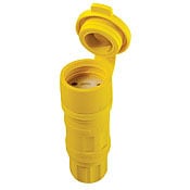 15-Amp, 277-Volt, Locking Connector, Industrial Grade, Grounding, Wetguard, Yellow