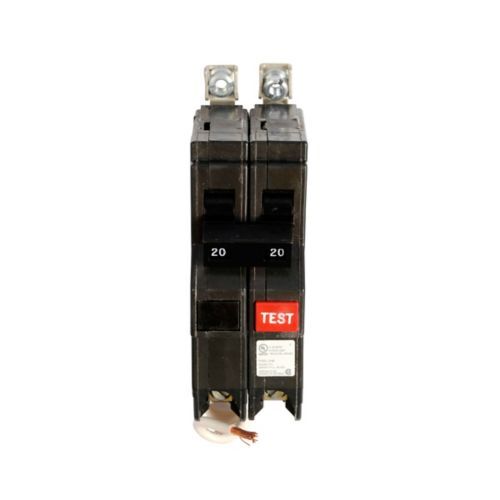 Type CHB Ground Fault Circuit Breaker, Two-pole, 5 mA Ground Fault, 20A, 10 kAIC, 120/240V, #14-8 AWG wire