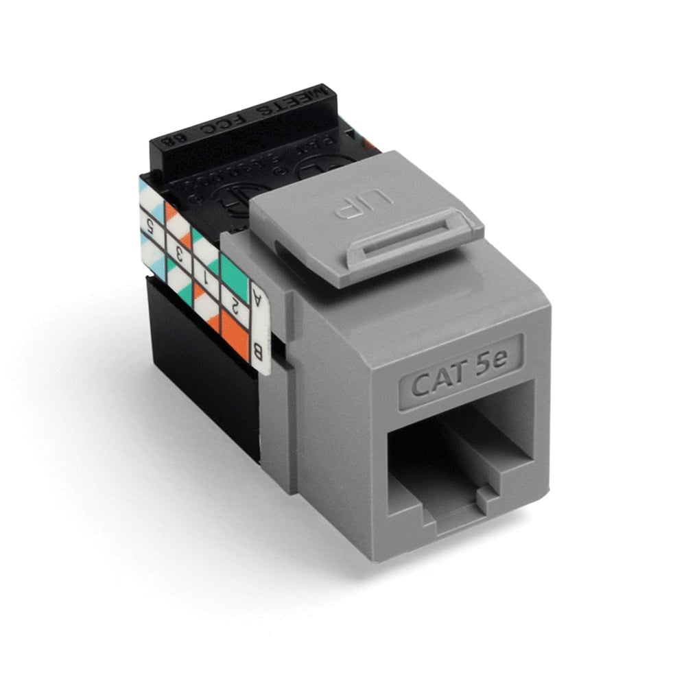 GigaMax 5E QuickPort Connector, Cat 5E, Grey