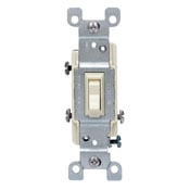 15 Amp, 120 Volt, Toggle Framed 3-Way AC Quiet Switch, Residential Grade, Non-Grounding, Quickwire Push-In & Side Wired, Brown