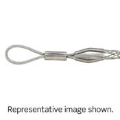 Flexible Rope Eye, Closed Mesh, Single Weave, Light Duty, Pulling Wire Mesh Grip, .620 to .740 Cable Diameter, Medium Length
