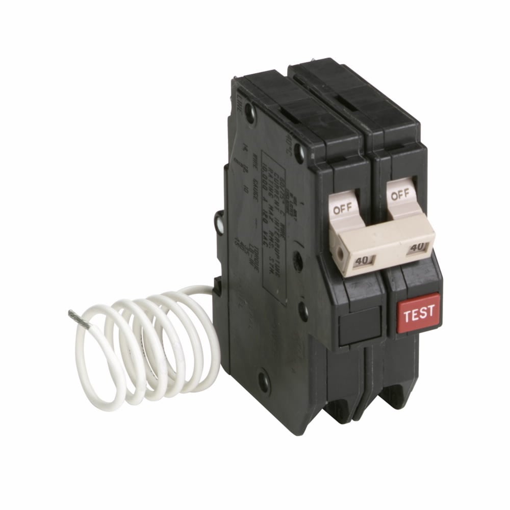 Eaton CH GFCI circuit breaker,Ground fault circuit breaker,40 A,10 kAIC,Two-pole,120/240 V,CH,Common,Plug-on,#14-6 AWG Cu/Al,Type CH Loadcenters,Ground fault circuit interrupter,GFI