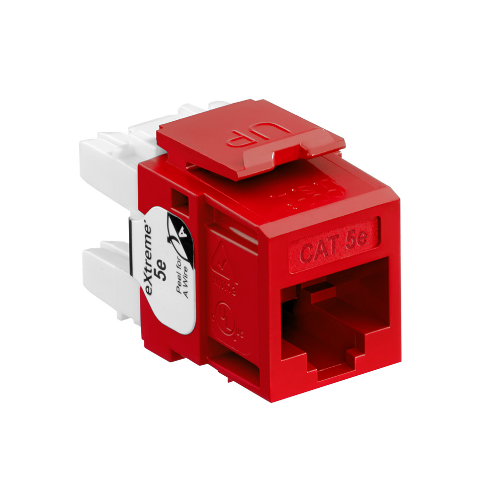 GigaMax 5e+ QuickPort Connector, CAT 5e, crimson