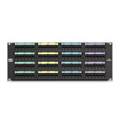 eXtreme 6+ Universal Patch Panel, 96-Port, 4RU, CAT 6. Cable management bar included.
