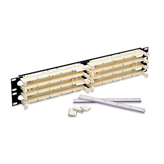 Cat 5e 110-Style Wiring Block Kit, Rack-Mount, 2RU, 200-pair. Includes (48) C5 connector blocks (clips).