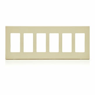 6-Gang Decora Plus Wallplate Screwless Snap-On Mount, Ivory