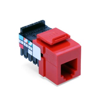 6P6C Voice Grade QuickPort Connector, Crimson