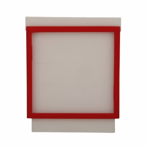 E30KR32 Heavy Duty Metallic Square Guard With Thread Impression, For Use With Pushbutton Operator, 30.5 mm, Clear/Red