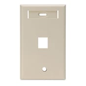 QuickPort Wallplate with ID window, single gang, 1-port, ivory